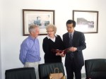 Andrew North and Barbara Driver with Weihai official - April 2012