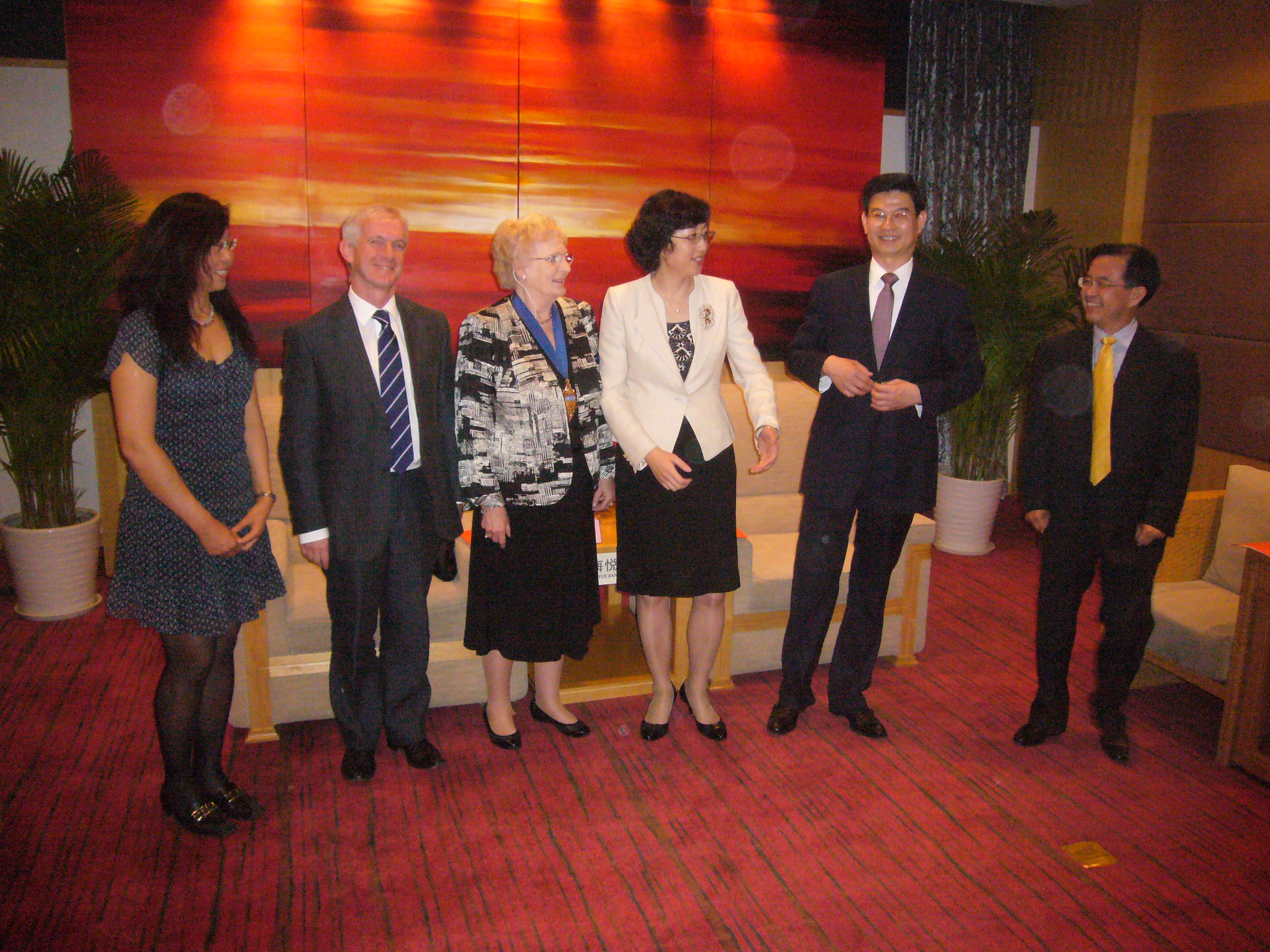 Andrew North and Barbara Driver with Weihai officials - April 2012